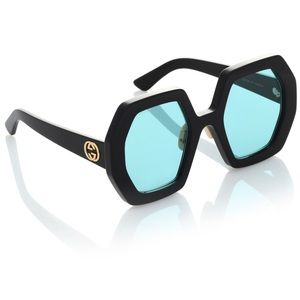 Gucci Oversized Hexagonal Black Sunglasses (NWT)